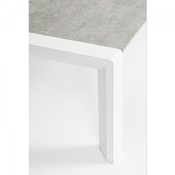 Conjunto Octavio  sofá + 2 sillones + mesa, color blanco