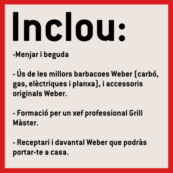 Curso Weber Grill Academy SABORS DE LA COSTA BRAVA N.6 - 16 DE AGOSTO
