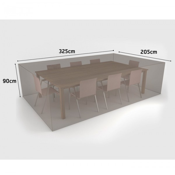 Funda mesa rectangular + 8 sillas 325 x 205 x h.90 Nortene