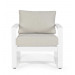 Conjunto Merrigan sofá + 2 sillones + mesa, color blanco